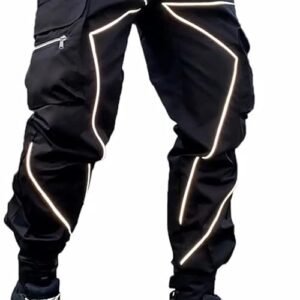 Mens Cargo Pants Hip Hop Techwear Harem Pant Jogger Sweatpants with Pockets Jogging Punk