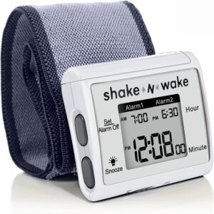 Tech Tools Vibrating Alarm Clock – Shake N Wake – Silent Alarm Wristband Watch – with Dual Alarms